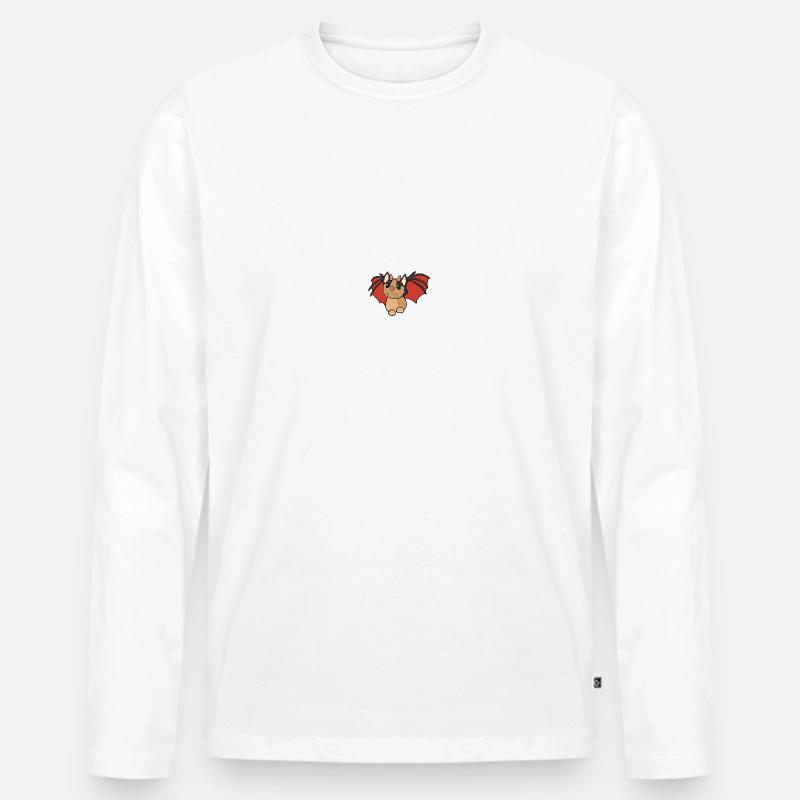 Fledermaus Drache Cartoon - Männer Premium Bio Langarmshirt - Weiß