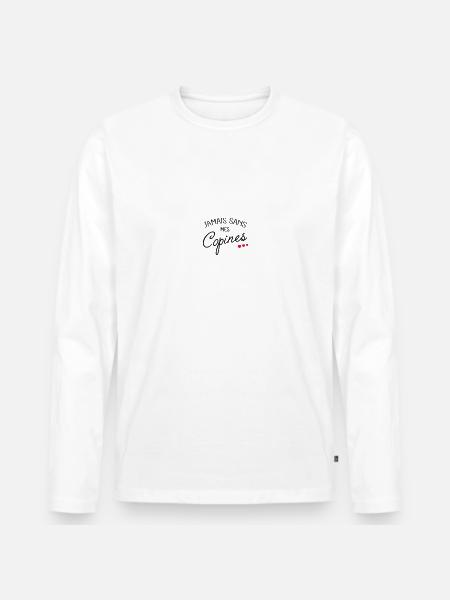 Jamais sans mes Copines - T-shirt manches longues Premium bio Homme - blanc