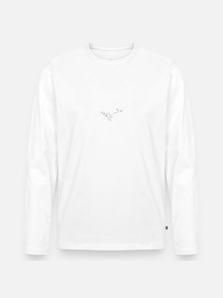 Wal "Geo Black" - Männer Premium Bio Langarmshirt - Weiß