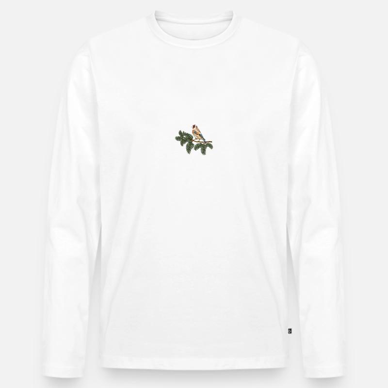 Stieglitzvogel - Männer Premium Bio Langarmshirt - Weiß