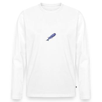 whale - Men's Premium Organic Long Sleeve Shirt - white - Front - Nico (187cm)