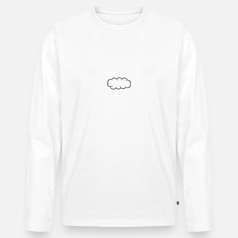 Wolke / cloud (1c) - Männer Premium Bio Langarmshirt - Weiß