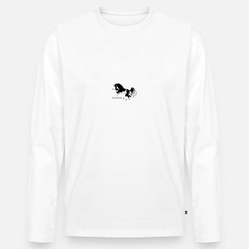Odin's Pferd Sleipnir - Männer Premium Bio Langarmshirt - Weiß
