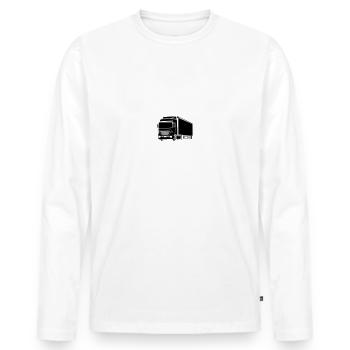 Camion Truck Left - Men's Premium Organic Long Sleeve Shirt - white - Front - Nico (187cm)