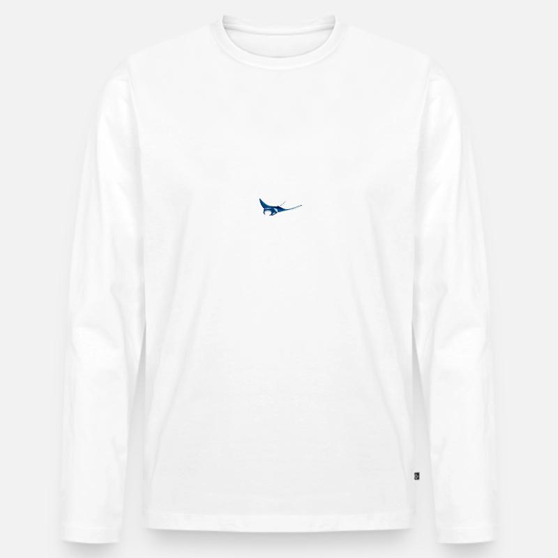 Mantarochen - Männer Premium Bio Langarmshirt - Weiß