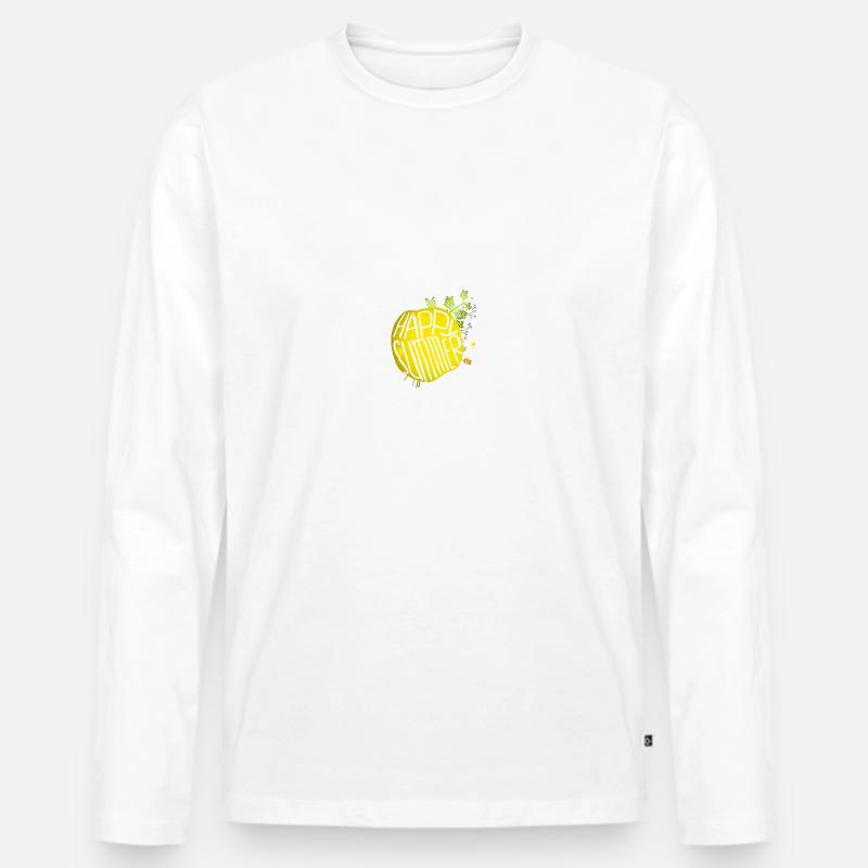 Sommer - Männer Premium Bio Langarmshirt - Weiß