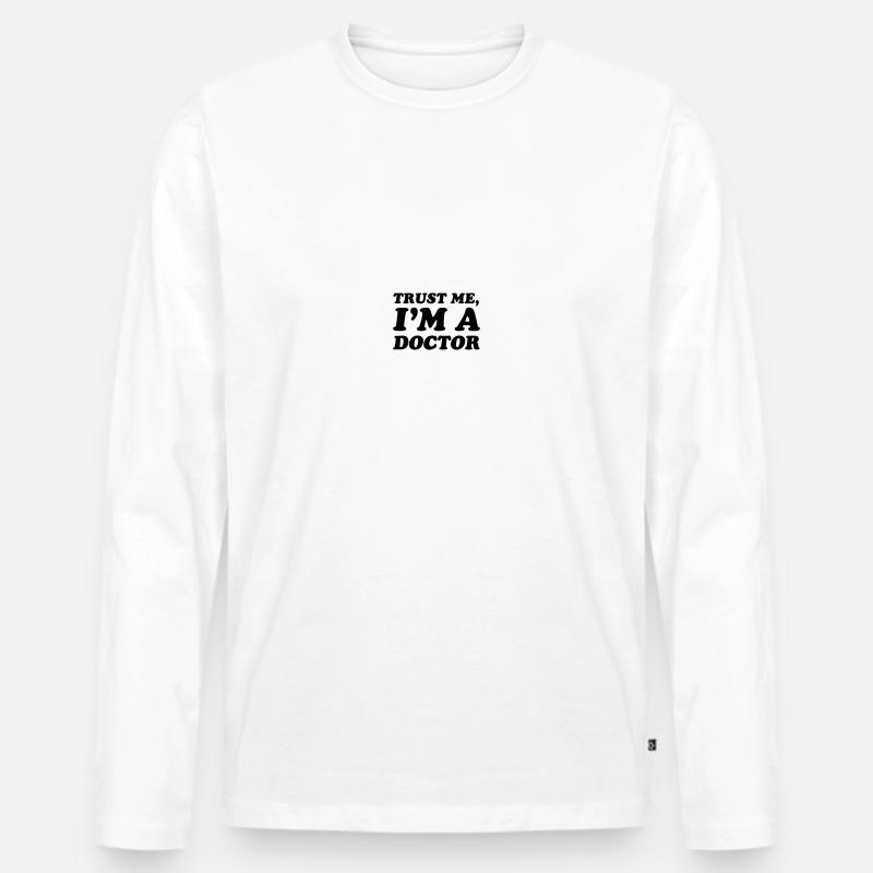 Doctor - Männer Premium Bio Langarmshirt - Weiß