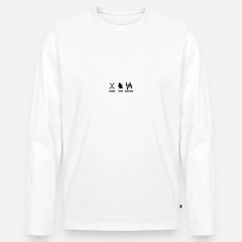 blockedName - Männer Premium Bio Langarmshirt - Weiß