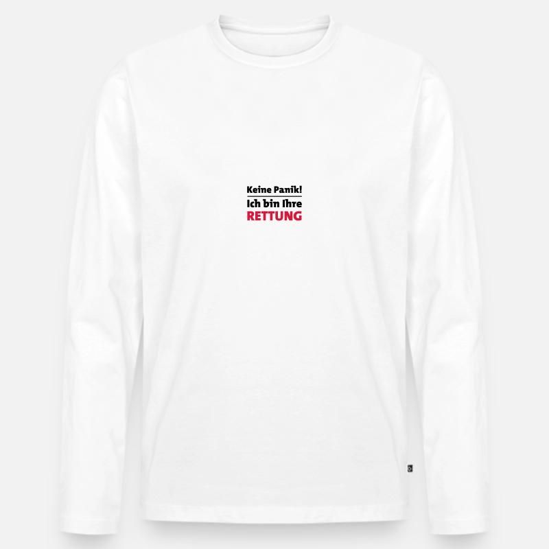 Rettung - Männer Premium Bio Langarmshirt - Weiß