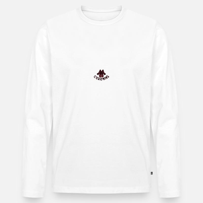 Charming - Männer Premium Bio Langarmshirt - Weiß