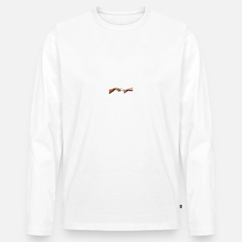 Erschaffung Adams mit Joint - Männer Premium Bio Langarmshirt - Weiß