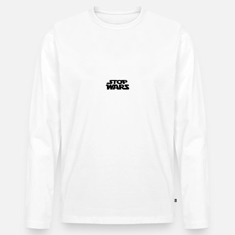stop wars - Männer Premium Bio Langarmshirt - Weiß