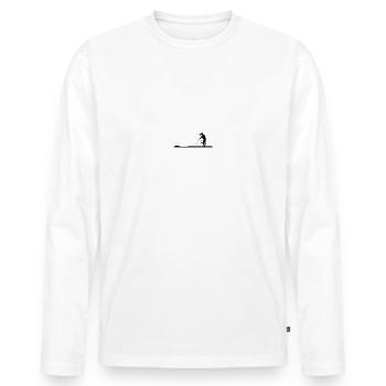 Fotograf - Männer Premium Bio Langarmshirt - Weiß - Vorne - Nico (187cm)