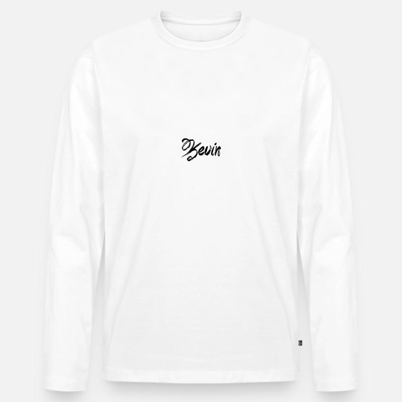 Kevin - Männer Premium Bio Langarmshirt - Weiß