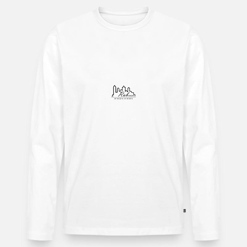 Rab Croatia - Männer Premium Bio Langarmshirt - Weiß