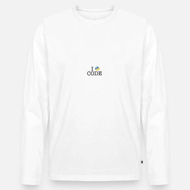 I love code - Python - Männer Premium Bio Langarmshirt - Weiß