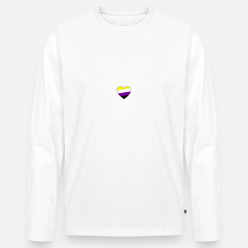Pride Non-Binary - Männer Premium Bio Langarmshirt - Weiß