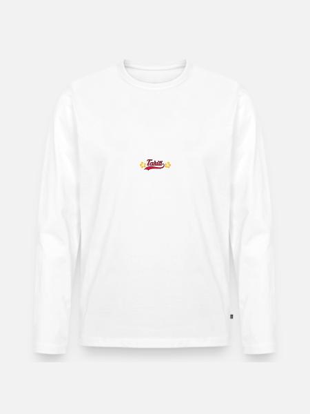 Tahiti hibiscus - T-shirt manches longues Premium bio Homme - blanc