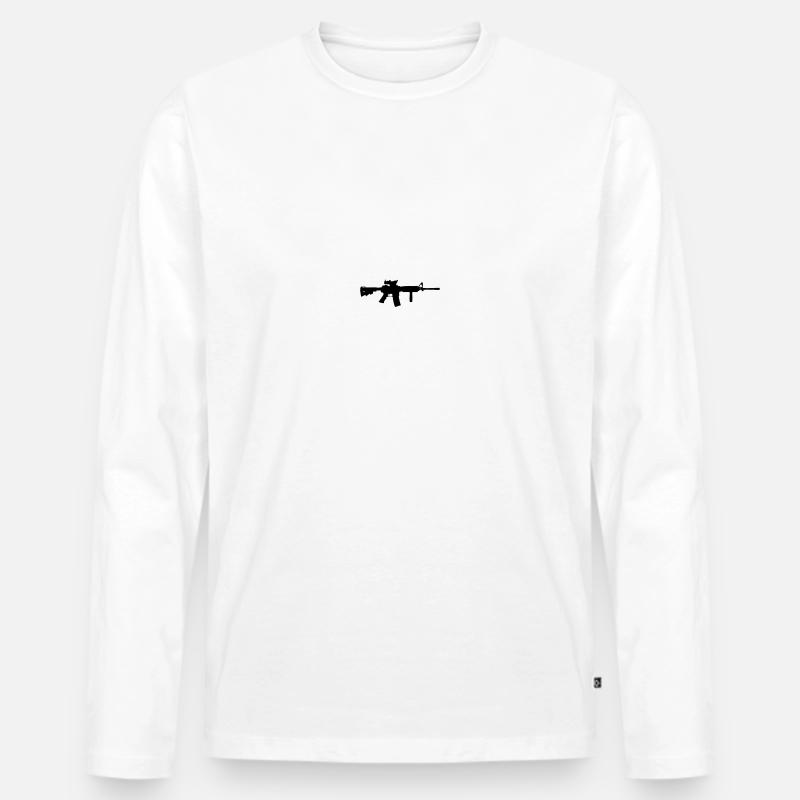 m4a1 - Männer Premium Bio Langarmshirt - Weiß