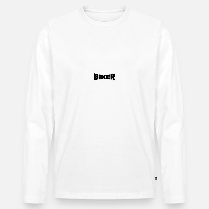 Biker - Männer Premium Bio Langarmshirt - Weiß