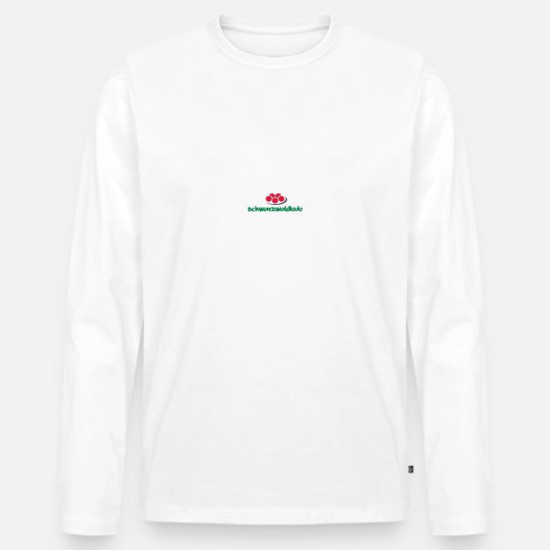 Schwarzwaldbub + Bollenhut - Männer Premium Bio Langarmshirt - Weiß