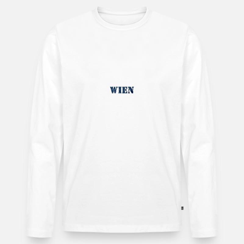 WIEN - Männer Premium Bio Langarmshirt - Weiß