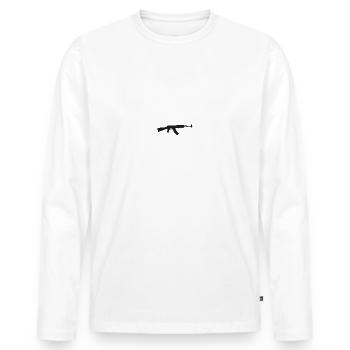 AK-47 - Männer Premium Bio Langarmshirt - Weiß - Vorne - Nico (187cm)