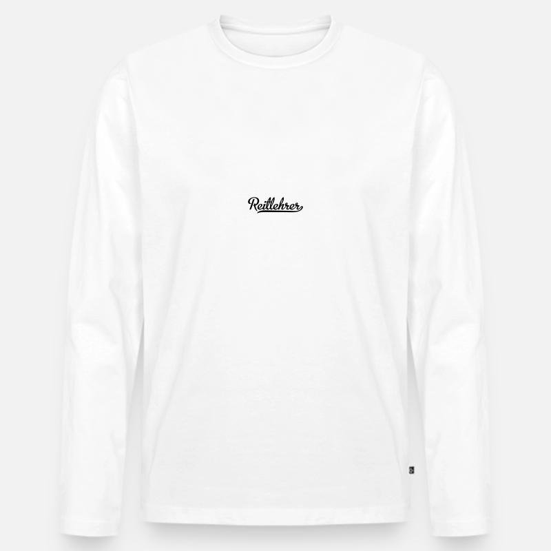 Reitlehrer - Männer Premium Bio Langarmshirt - Weiß