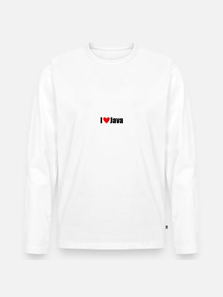 J'AIME Java - T-shirt manches longues Premium bio Homme - blanc