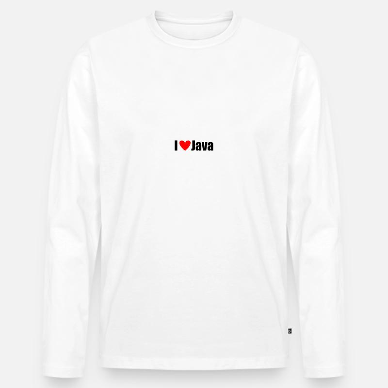 I LOVE Java - Men's Premium Organic Long Sleeve Shirt - white