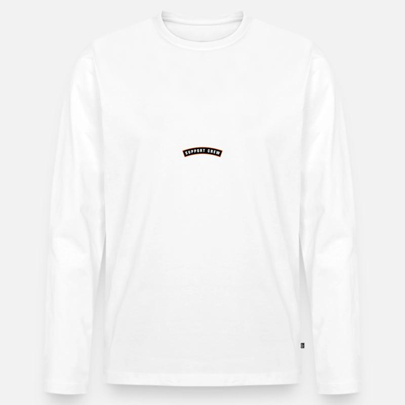 SUPPORT CREW Patch - Männer Premium Bio Langarmshirt - Weiß