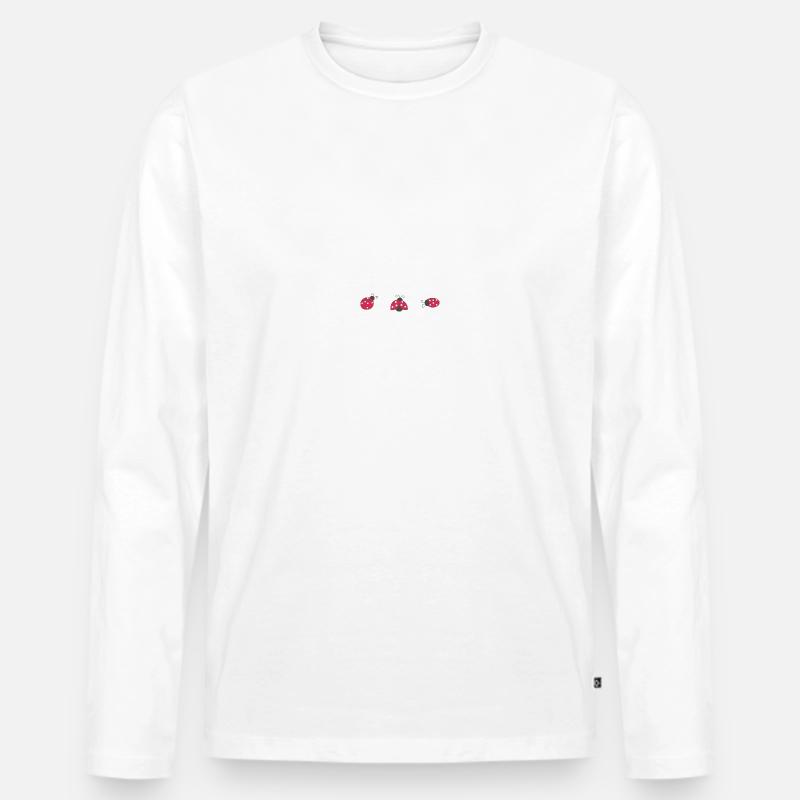 3 Marienkäfer - Männer Premium Bio Langarmshirt - Weiß