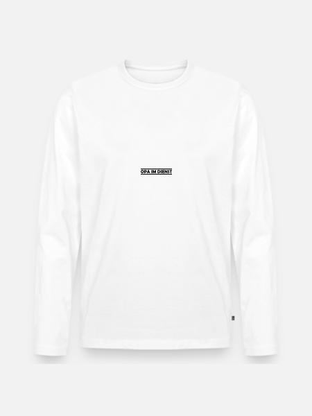 opa im dienst - Männer Premium Bio Langarmshirt - Weiß