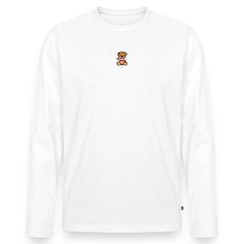 Pixel MiniBear Poland - T-shirt manches longues Premium bio Homme - blanc - Devant - Nico (187cm)