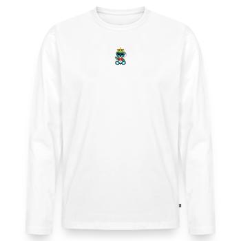 Pixel MiniBear King - T-shirt manches longues Premium bio Homme - blanc - Devant - Nico (187cm)