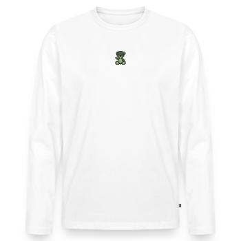 Pixel MiniBear Zombie - T-shirt manches longues Premium bio Homme - blanc - Devant - Nico (187cm)