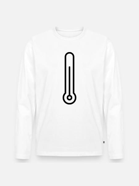 thermomètre - T-shirt manches longues Premium bio Homme - blanc