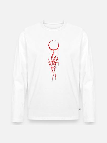 Roter Griff - Männer Premium Bio Langarmshirt - Weiß