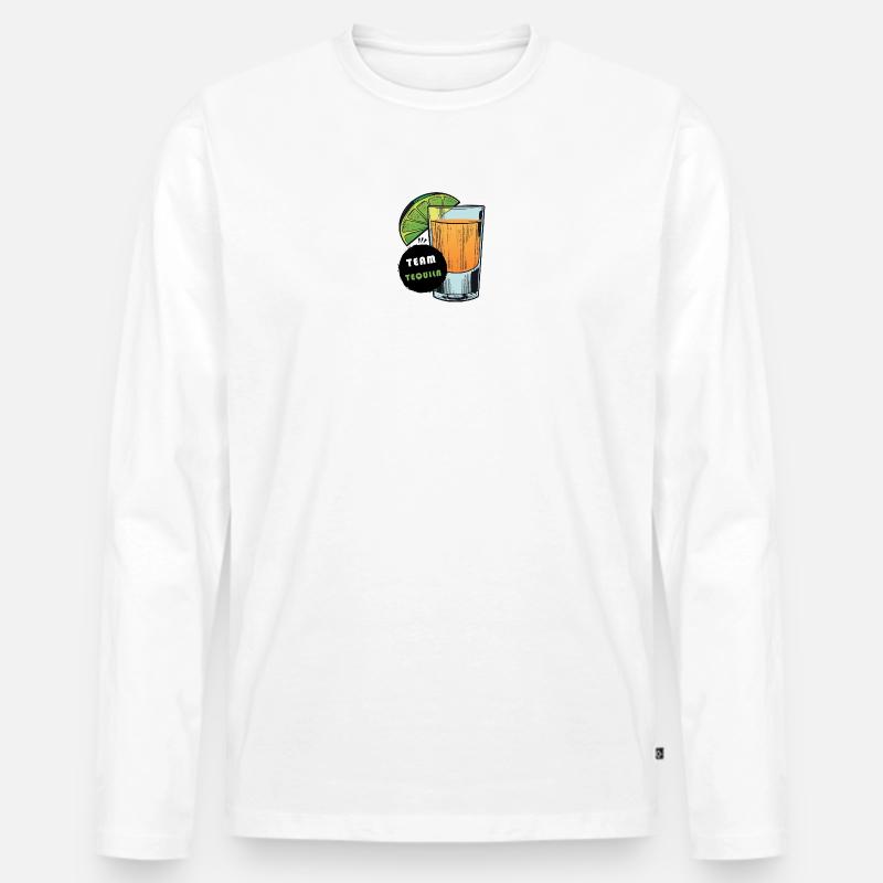 Team Tequila - Männer Premium Bio Langarmshirt - Weiß