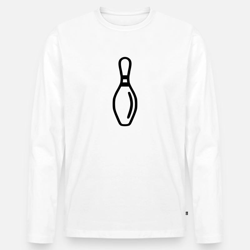 Bowling Pin - Männer Premium Bio Langarmshirt - Weiß