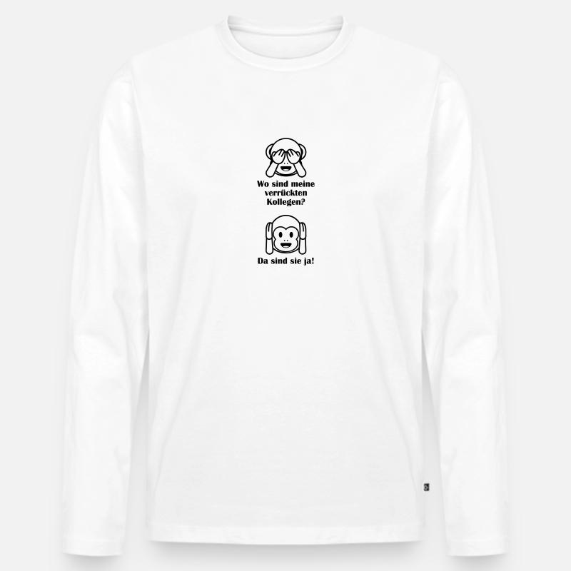 Verrückte Kollegen - Männer Premium Bio Langarmshirt - Weiß