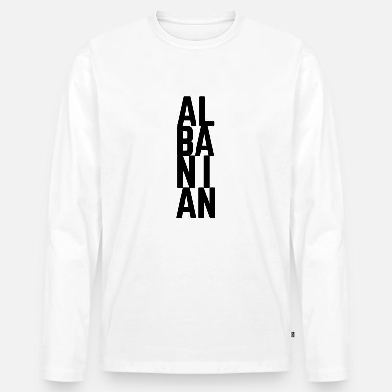 Albanien - Männer Premium Bio Langarmshirt - Weiß