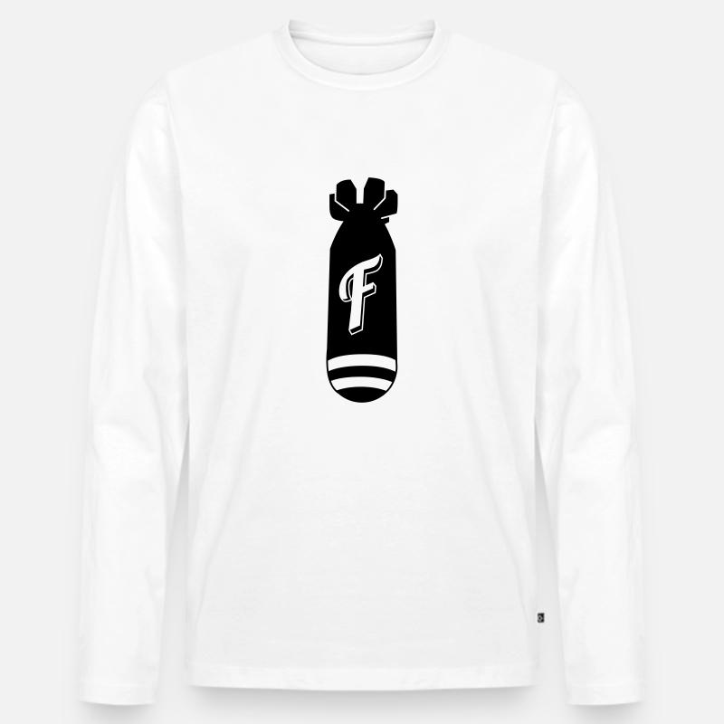 f bomb - Männer Premium Bio Langarmshirt - Weiß