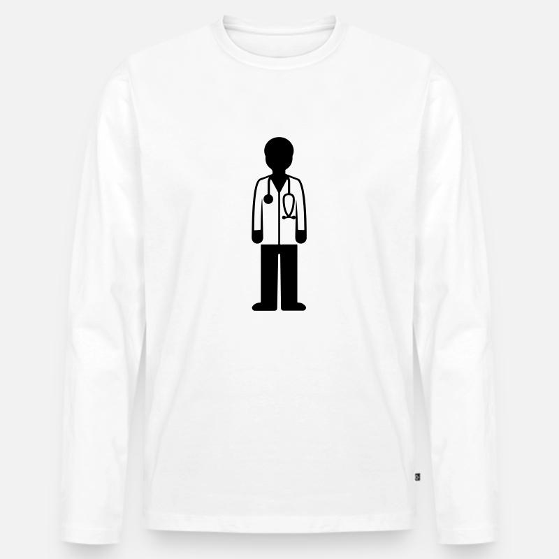 Doktor Arzt - Männer Premium Bio Langarmshirt - Weiß
