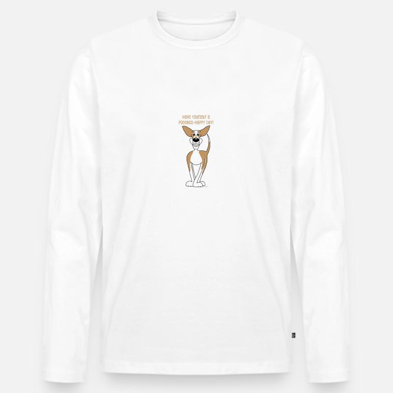 Podenco Smile - Männer Premium Bio Langarmshirt - Weiß