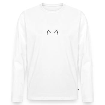 Cat ears - Men's Premium Organic Long Sleeve Shirt - white - Front - Nico (187cm)