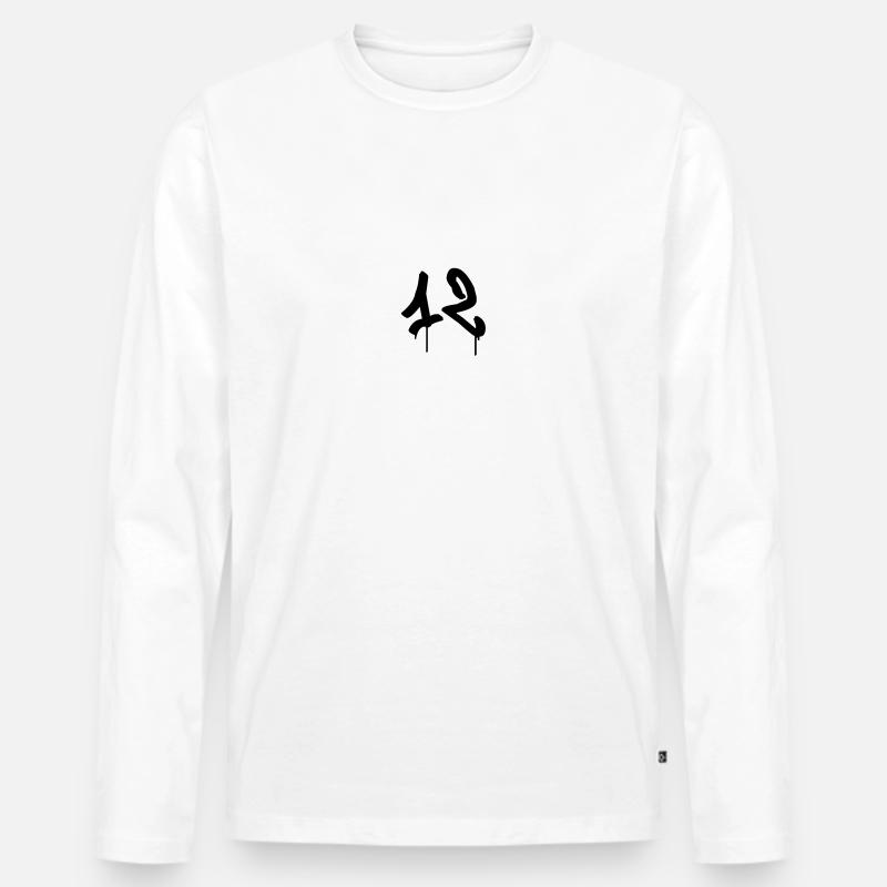 Graffiti : 12 - Männer Premium Bio Langarmshirt - Weiß