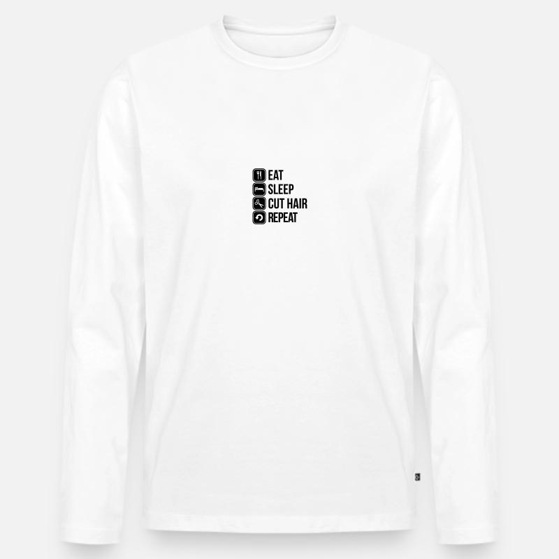 Friseur - Männer Premium Bio Langarmshirt - Weiß