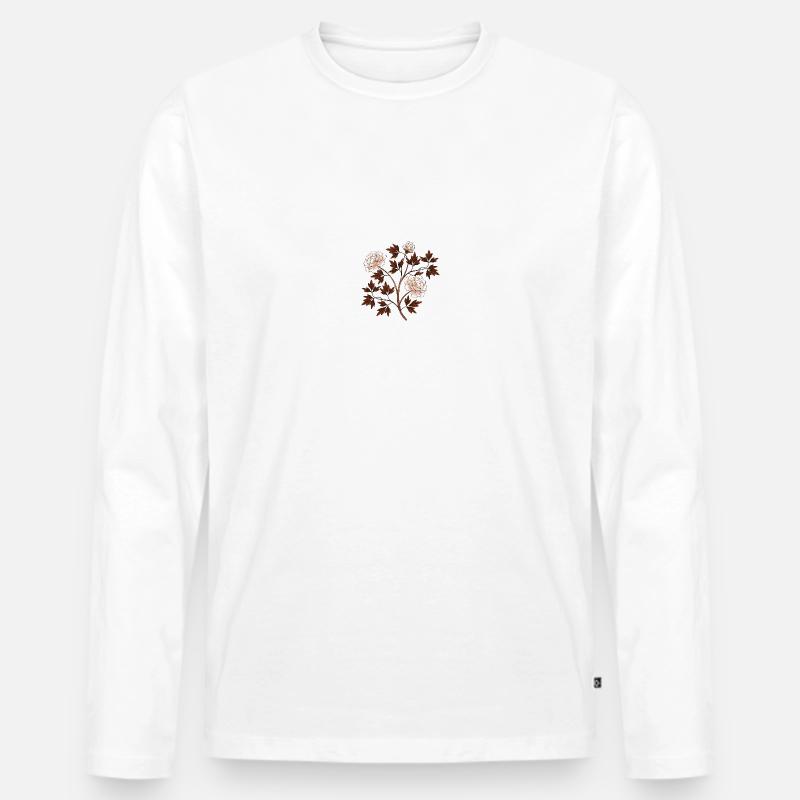 Blumen - Männer Premium Bio Langarmshirt - Weiß