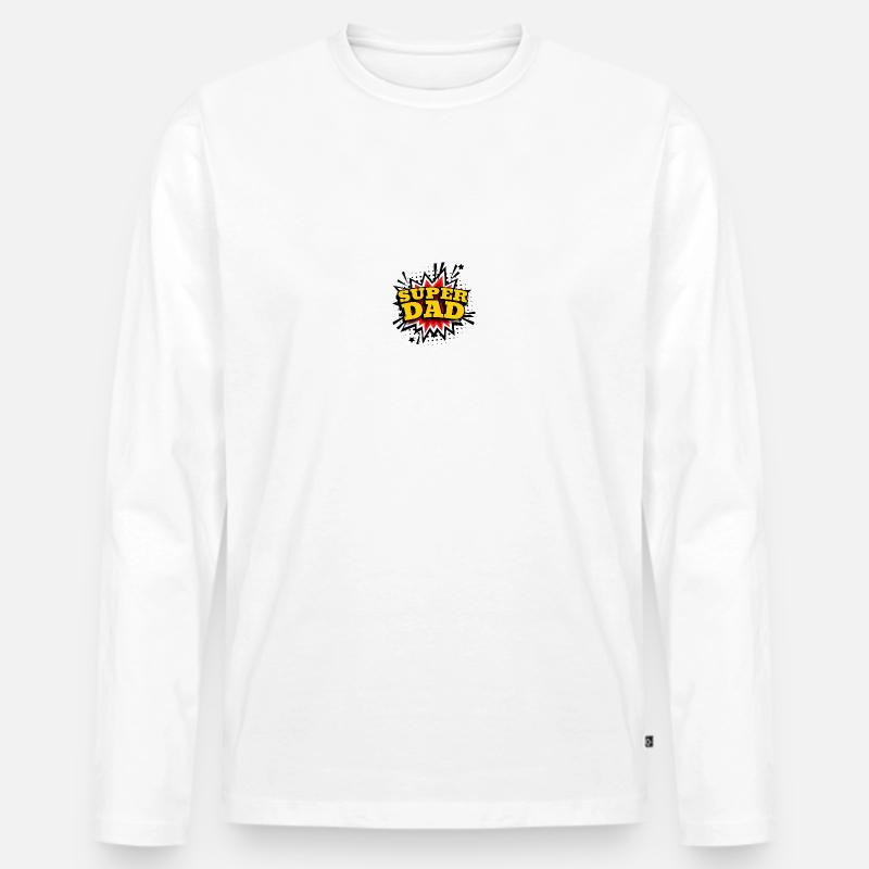 Der SuperDad Geschenkidee - Männer Premium Bio Langarmshirt - Weiß